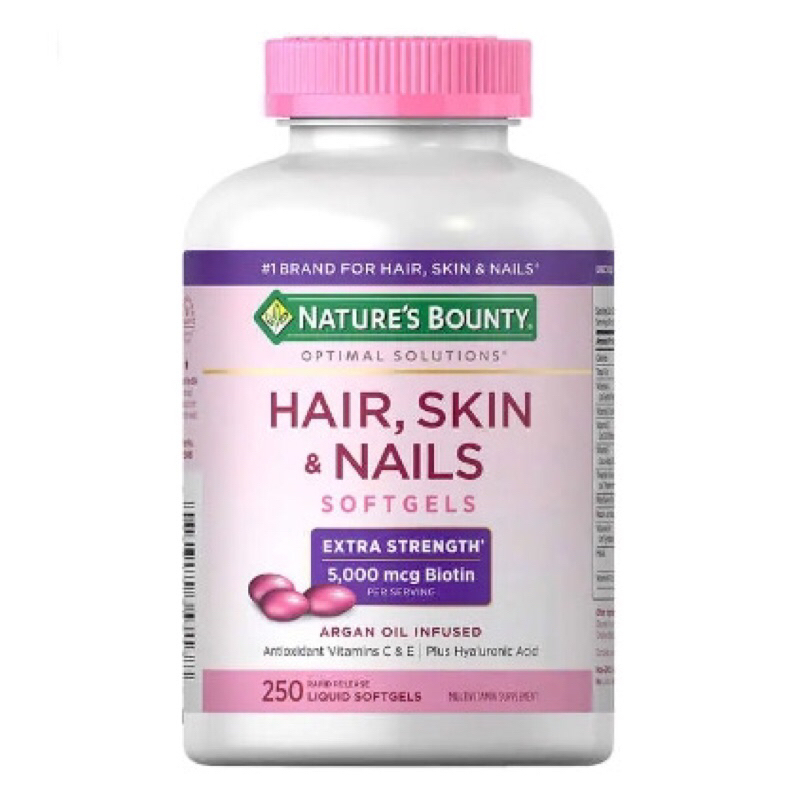 美國好市多Nature's Bounty Hair Nail Skin 生物素 250顆 自然之寶 膠原蛋白膠囊
