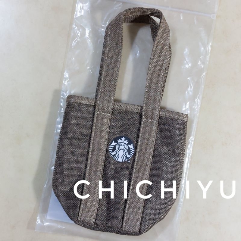 現貨 星巴克 starbucks 棕色女神仿棉麻隨行杯袋 環保袋