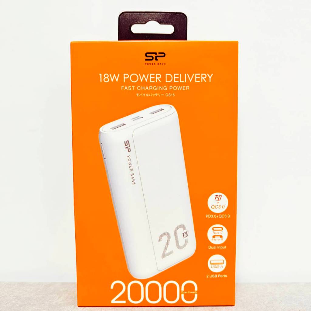 (全新) 廣潁SP 快充 PD/QC雙向快充行動電源 20000mAh (QS15)｜白色