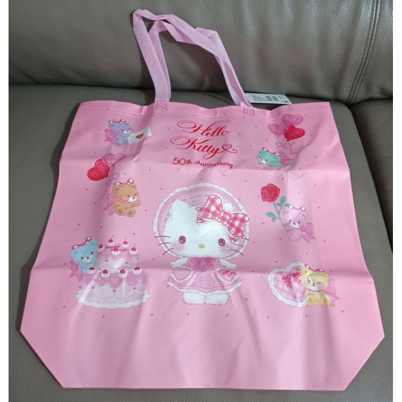 * 台灣 三麗鷗 Hello Kitty 凱蒂貓 50週年 蛋糕 造型 萬用 不織布 提袋 購物袋