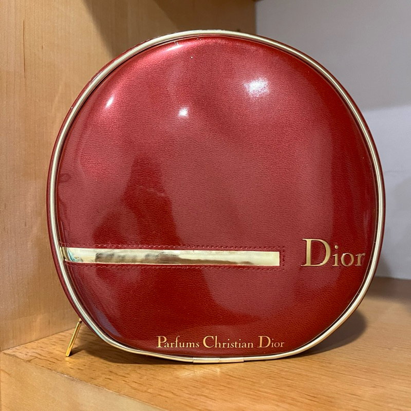 Dior 迪奧 漆皮 酒紅 化妝包 收納包
