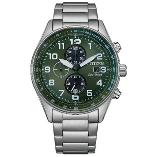 日本CITIZEN星辰Eco-Drive 新上市三眼計時腕錶 CA0770-72X 綠面