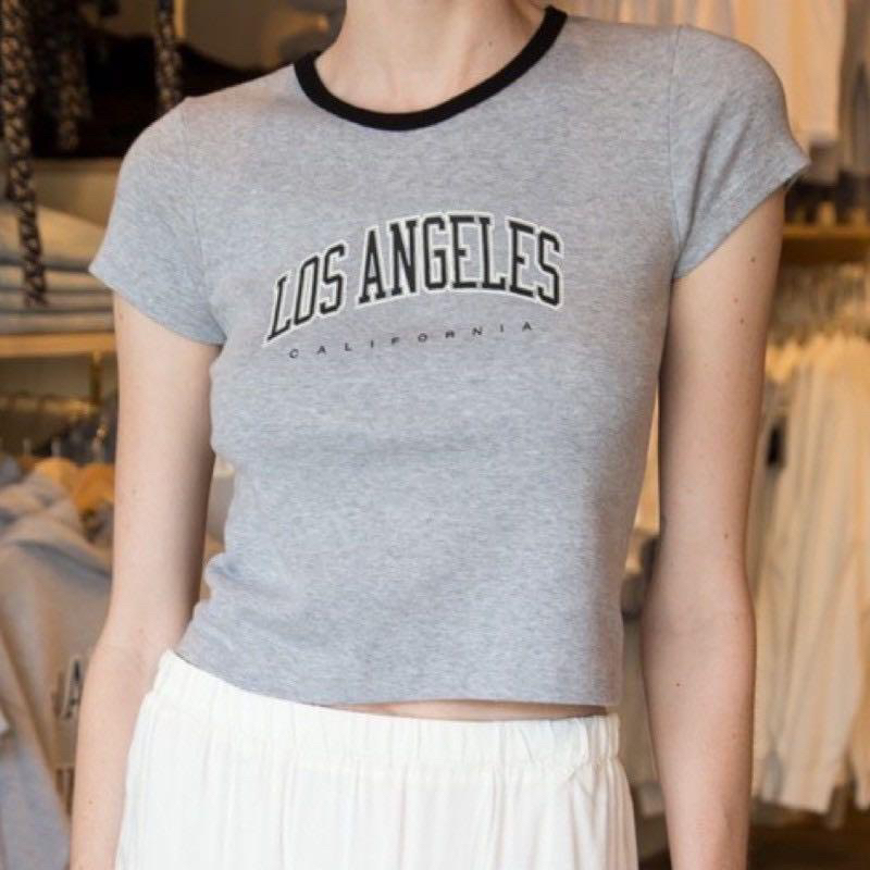 Brandy Melville 🐚 Ashlyn Los Angeles top 短袖印花合身上衣