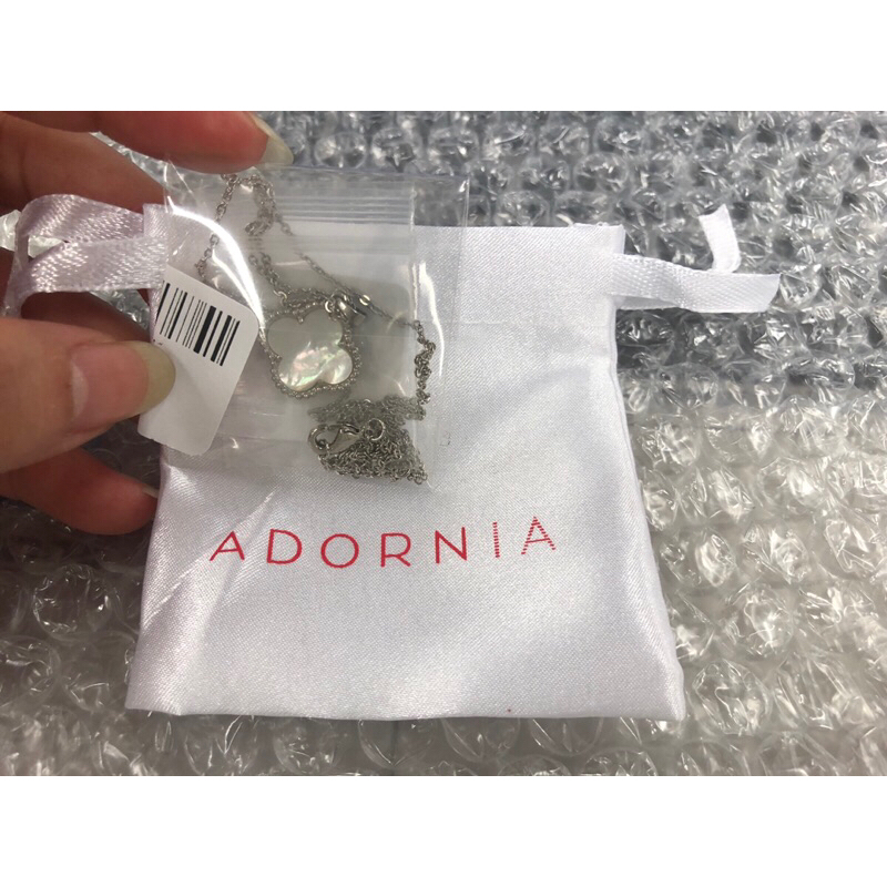 全新 Adornia 四葉草項鍊 銀色