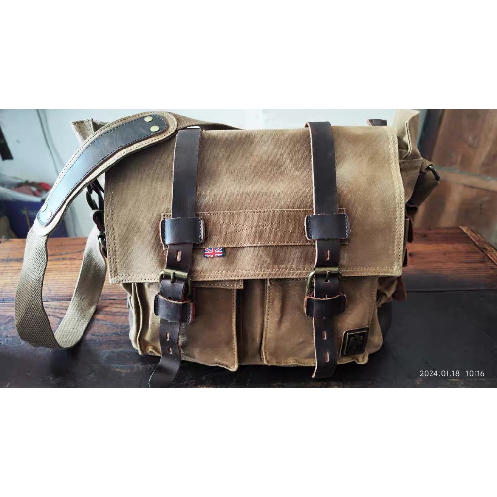 【大山背包】復刻版 Belstaff Bag 556 我是傳奇 上蠟防水 重磅帆布側背包 工裝包 側背包 斜背包 單肩