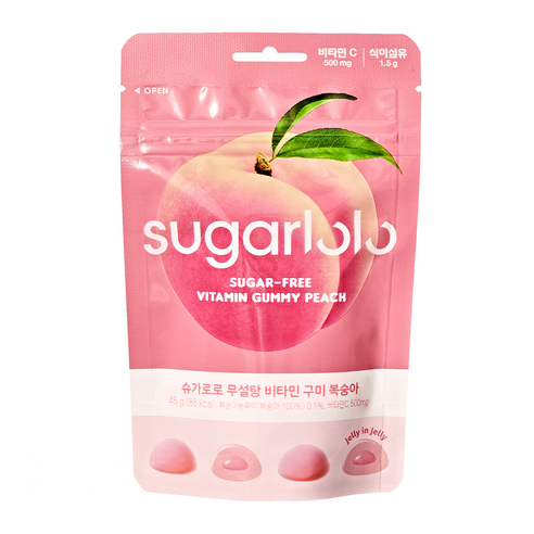 韓國 Sugarlolo無糖維他命水蜜桃口味軟糖