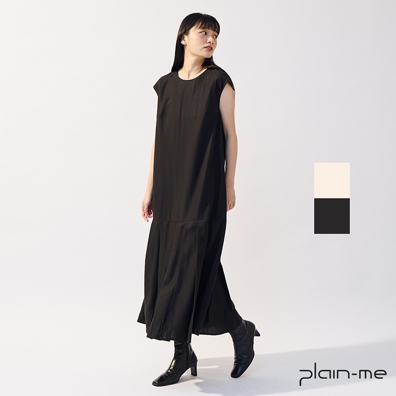 【plain-me】OOPLM 法式袖百褶洋裝 OPM5009-241 &lt;女款 洋裝 無袖 長裙&gt;