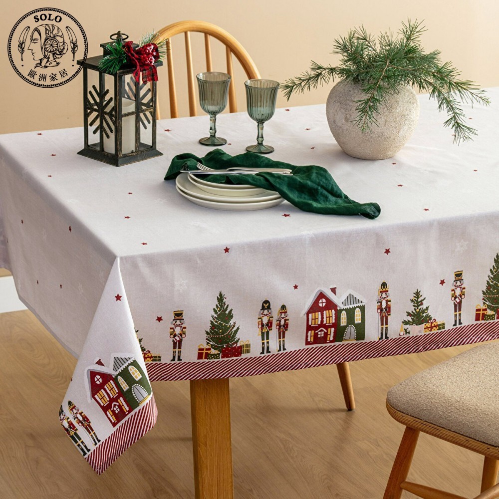 【SOLO 歐洲家居】LCW Home 150x200CM 胡桃鉗桌布 土耳其製 桌巾 長桌布 印花桌布 餐桌布