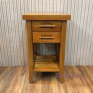 [HOME] 印尼胡桃木2抽花架 電話架花盆架花臺 流水架展示高臺架 全實木厚木 花瓶聚寶盆財位玄關