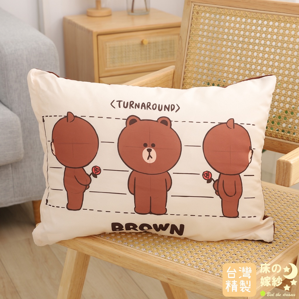 日本授權 LINE FRIEND系列 [素描筆記] 抱枕/跟床包組整套搭配更好看&lt;熊大 兔兔  莎莉&gt;