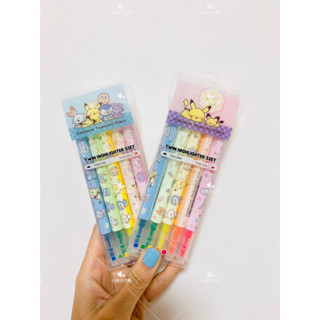 🇰🇷韓國代購～現貨 韓國製 Pokemon 皮卡丘 寶可夢雙頭螢光筆 5色螢光筆 重點筆 韓國文具～小桃子代購