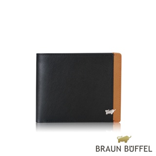 【BRAUN BUFFEL 德國小金牛】台灣總代理 泰德 5卡透明窗皮夾-黑色/BF393-316-BK