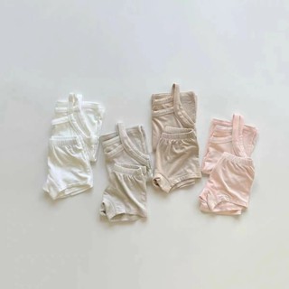 ♔ᴹᵘᵞᴵ„❀童裝-純色ins清涼透氣套裝 / 童裝 寶寶 短袖 套裝 純色 透氣