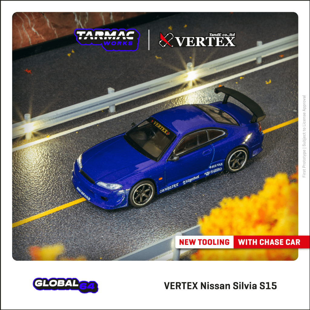Tarmac 1/64 VERTEX Nissan Silvia S15 Blue 藍 全新