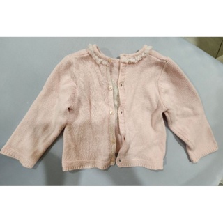 二手現貨 女童 粉嫩兔寶寶長袖針織外套上衣( 約6M-9M) 美國代購