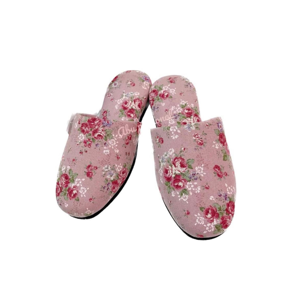 日本空運 浪漫玫瑰花卉 輕量 防滑 室內拖鞋-日本製