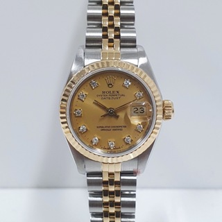 ROLEX勞力士 69173 Datejust 蠔式女錶 經典款式 金色十鑽面盤 錶徑26 自動上鍊 大眾當舖L642