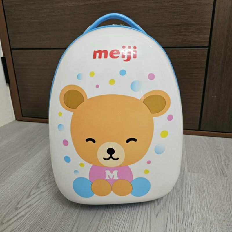 【全新】meiji 明治 小熊蛋形行李箱 玩具箱 收納箱 兒童節禮物