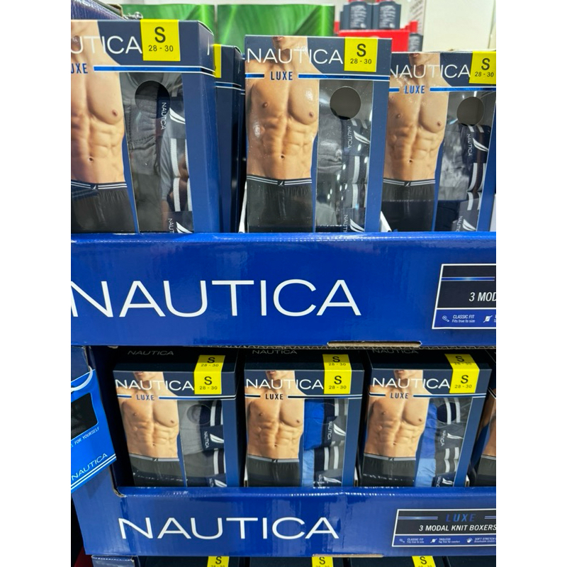 Nautica 男針織平口褲三入組