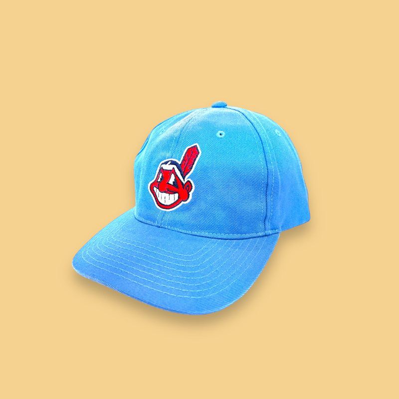 JCI：Vintage 90s Starter出品MLB 克里夫蘭 印地安人 水藍Snapback棒球帽 嘻哈 / 古著