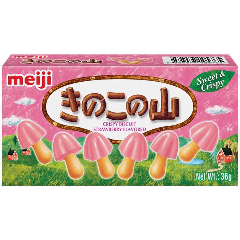 日本🇯🇵明治 香菇造型餅乾-草莓口味(盒裝)40g 現貨
