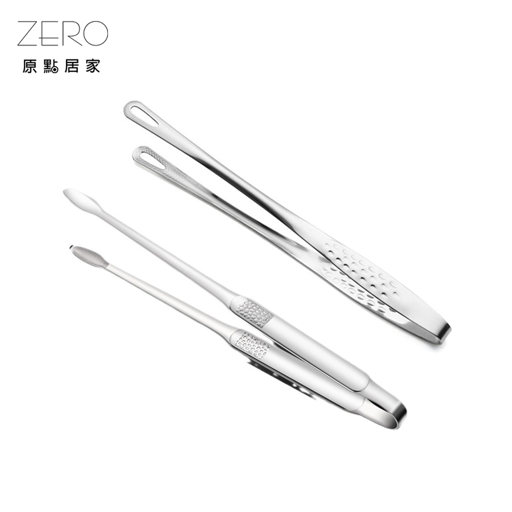 ZERO原點居家 304不鏽鋼 韓式烤肉夾 韓式燒烤夾 食物夾 食品夾 不鏽鋼夾子 萬用夾 燒烤店 草莓夾