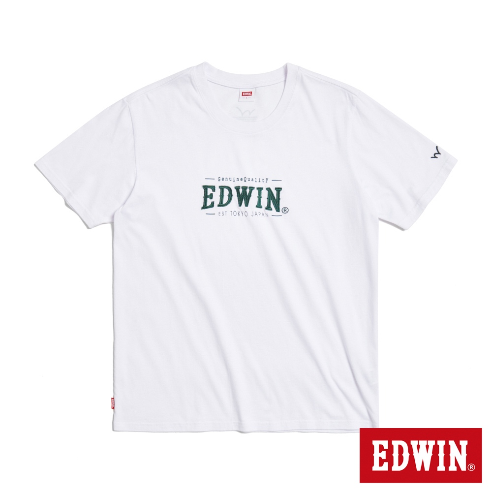 EDWIN 外擴刺繡印花短袖T恤(白色)-男款
