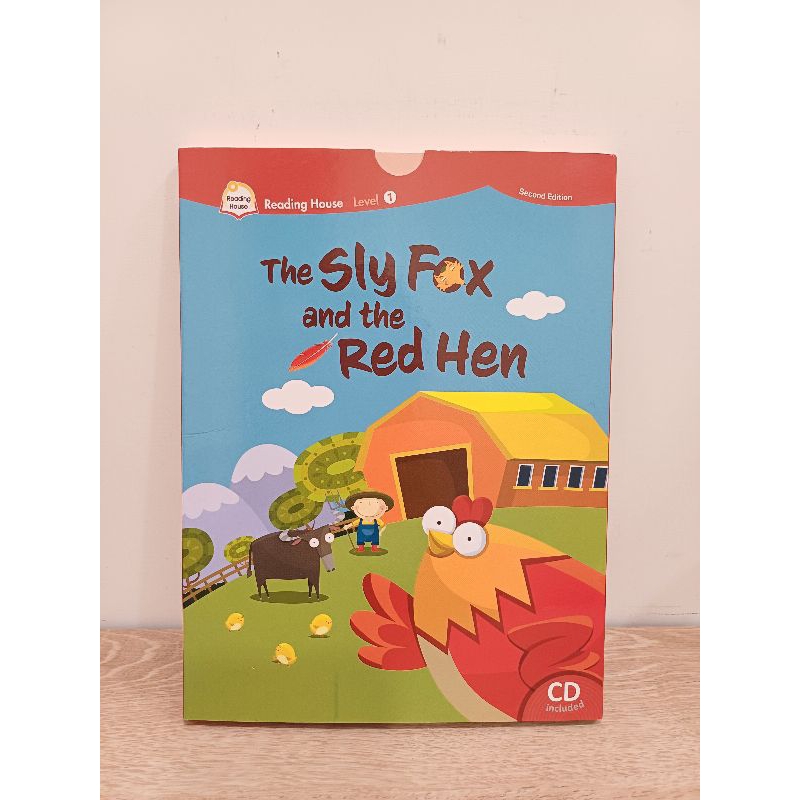二手童書繪本 英文 The sly fox and the red hen 狡猾狐狸和母雞 正常有使用痕跡 附CD