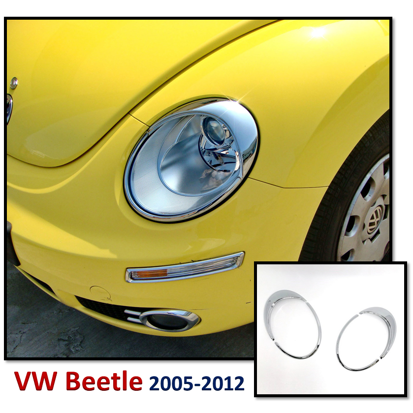 圓夢工廠 VW 福斯 Beetle 金龜車 2代 2005~2012 改裝 鍍鉻銀 車燈框 前燈框 頭燈框 燈眉 飾貼