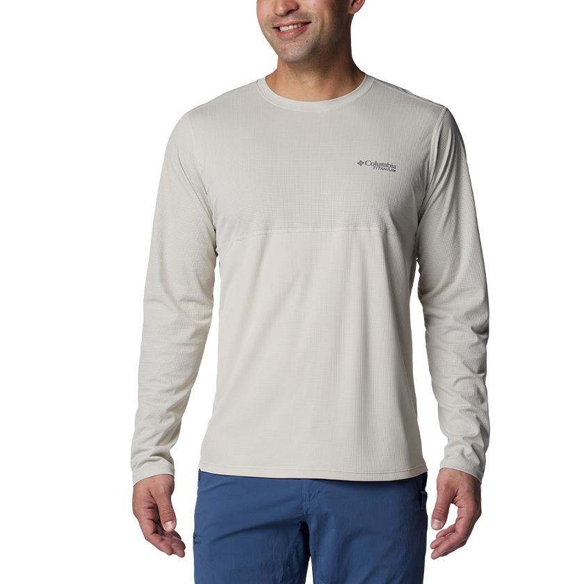 【Columbia】UAE55900 男款 鈦酷涼感抗菌防臭快排長袖上衣/排汗衣 卡其