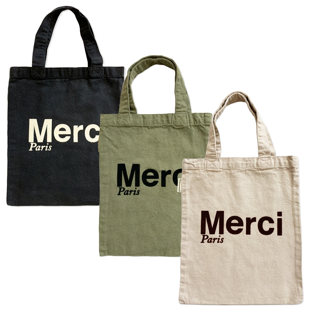 MERCI Merci Paris Tote Bag 棉質迷你托特包 三色可選