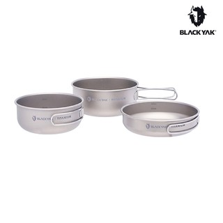 【BLACKYAK】TITANIUM折疊把手套鍋三件組(碳灰)-鍋具組/露營餐具|DB1NEG02|2BYXXX4926