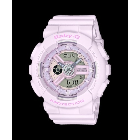 []錶子$行頭[] CASIO 卡西歐 BABY-G 粉嫩 甜美 雙顯 休閒女錶 - 櫻花粉(BA-110-4A2)