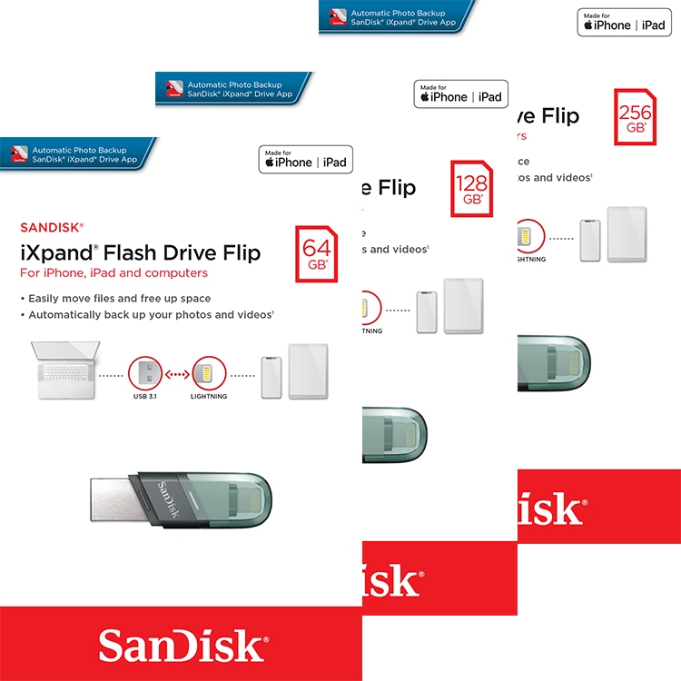 SanDisk 32G 64G 128G 256G 512G Ixpand iPhone USB 手機隨身碟