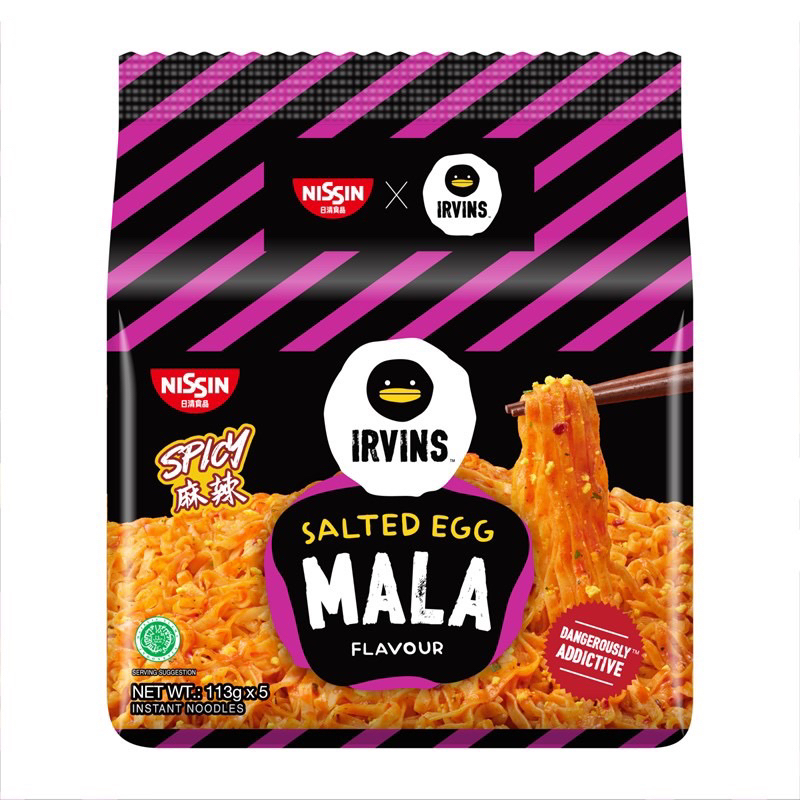 新加坡🇸🇬現貨Nissin Irvins 麻辣鹹蛋風味乾撈泡麵 Mala salted egg