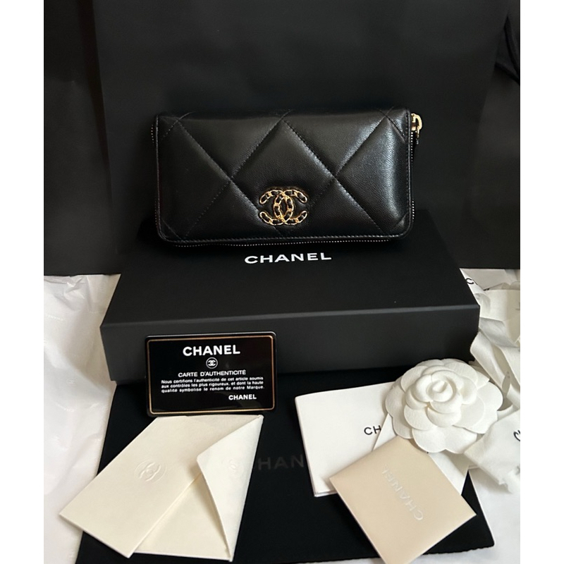 Chanel （黑金19 馬特拉塞大雙C）拉鍊長夾😘已售罄！✈️✈️✈️⋯⋯