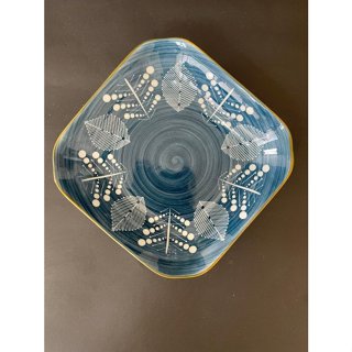 東昇瓷器餐具=楓葉藍8吋四方湯盤