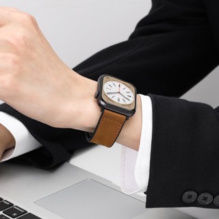現代風磁吸方扣錶帶 適用 apple watch 蘋果錶帶 iwatch SE 1-9代通用 Ultra 矽膠貼皮錶帶