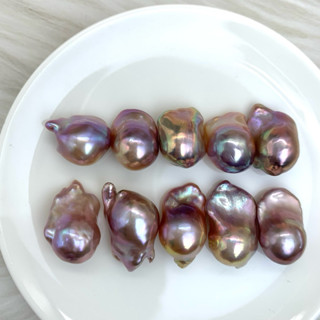 🎀小小飾品🎀 AAAAAA天然珍珠24~11mm高品質異形巴洛克珍珠極光裸珠DIY 供佛供神明珠光極亮炫彩光