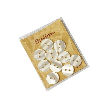 【佰昇國際 Baisheng】2孔兩用鈕釦(一面白色/一面透明(反光)) (11.5mm / 13mm) (10入/包)