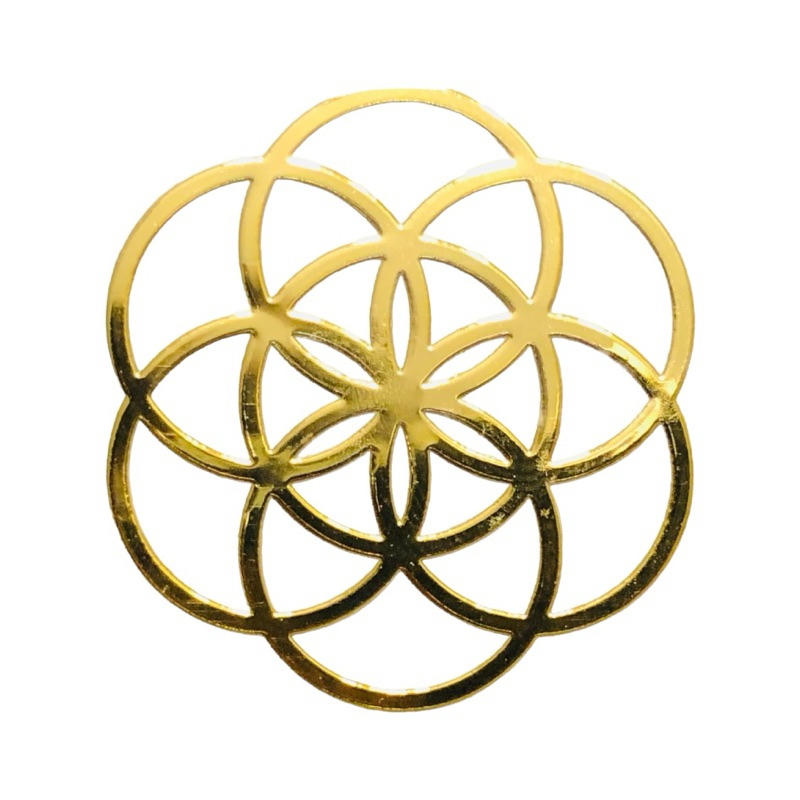 生命種子 3cm 神聖幾何金屬貼片 銅合金 能量符號 冥想 磁場 靈性提升轉化 奧剛 金字塔 材料 居家佈置