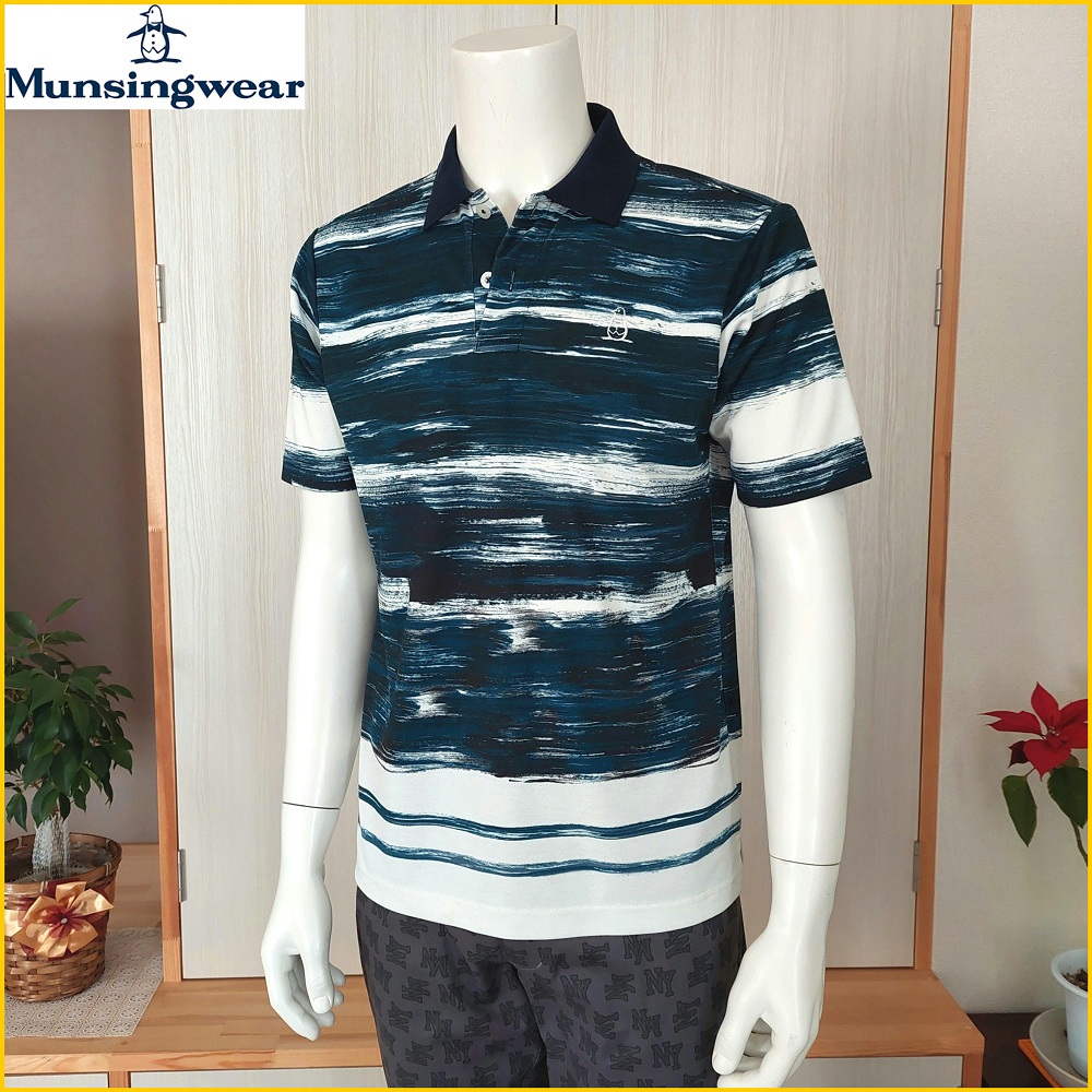 🇯🇵日本古著✈️企鵝 短袖 POLO衫 男 M号 Munsingwear 企鵝牌 排汗衫 迷彩POLO 企鵝 P072M