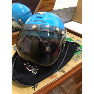 SOL Helmets兒童開放式安全帽 胖達藍 綠 (52~53cm)
