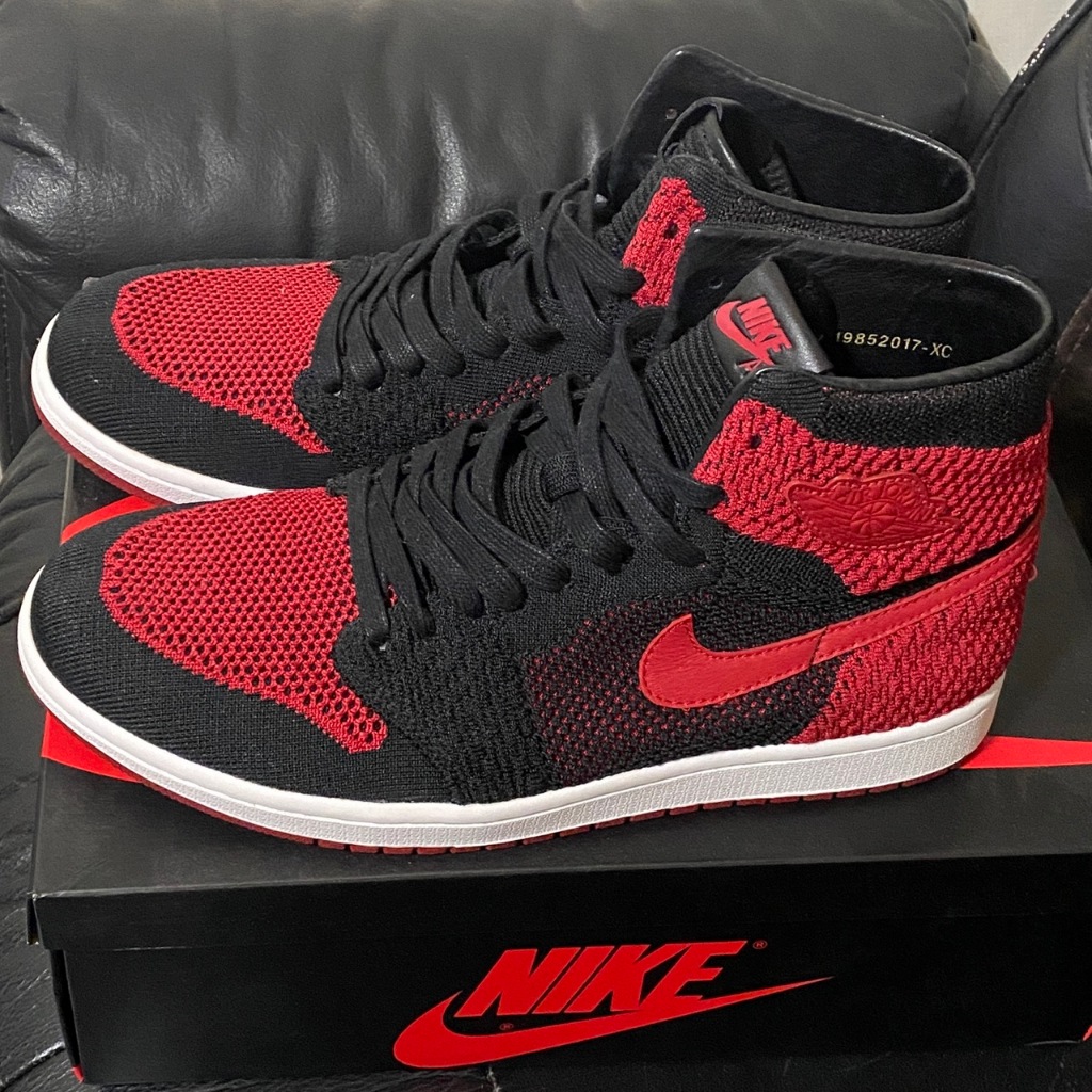 公司貨正品 AIR JORDAN 1 RETRO HI FLYKNIT BANNED喬丹一代 禁穿經典色 編織款