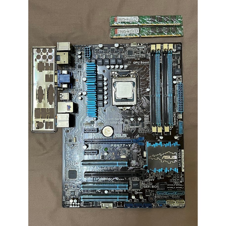 二手主機板含cpu：ASUS P8H77-V cpu:i7 3770 送2支8g RAM雙通道DDR3