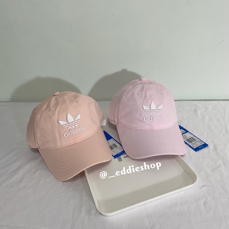 現貨 三色 Adidas Originals Logo Cap 愛迪達 淺粉 橘粉 紅色 三葉草 老帽