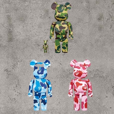 BE@RBRICK 400% &amp; 100%  經典綠迷彩 BAPE APE PLAY