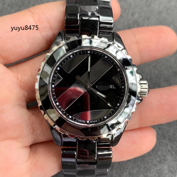 KOR廠J12非黑即白繫列鋼化精密黑陶瓷38MM藍寶石鏡面實拍運動女士手錶防水計時全自動上鏈機芯手錶女腕錶高端腕錶