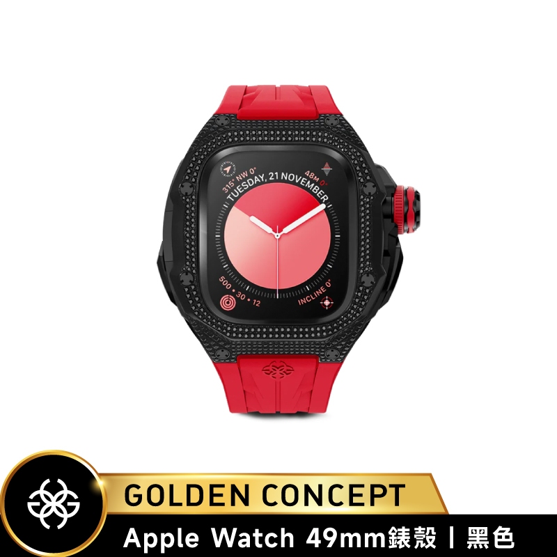 Golden Concept Apple Watch 49mm 黑錶框 紅橡膠錶帶 WC-RSTMDIII49-BK