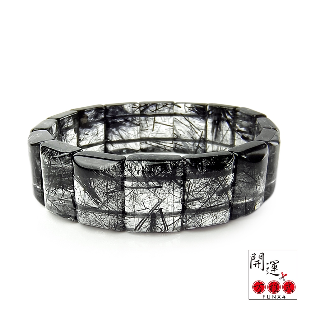 【開運方程式】黑髮晶手排粗絲透亮淨體18mm(水晶l手鍊l手珠l寶石)